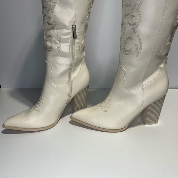 Knee High Cowboy Boots Womens size 10 Western Boots Wide Calf Cowgirl Boots - Picture 9 of 16